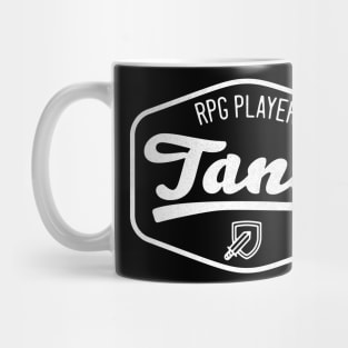 RPG Player Tank. MMORPG gamer role tank. Shield Mug